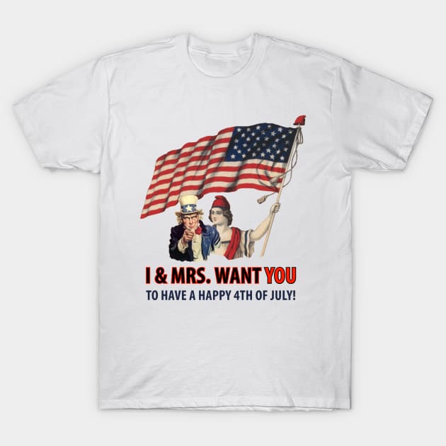 4th of July Humor, Vintage Americana T-Shirt by cartogram